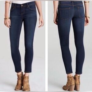 Free People Roller Crop Skinny Ankle Jeans Dark Wash Denim Sz 28 Stretch